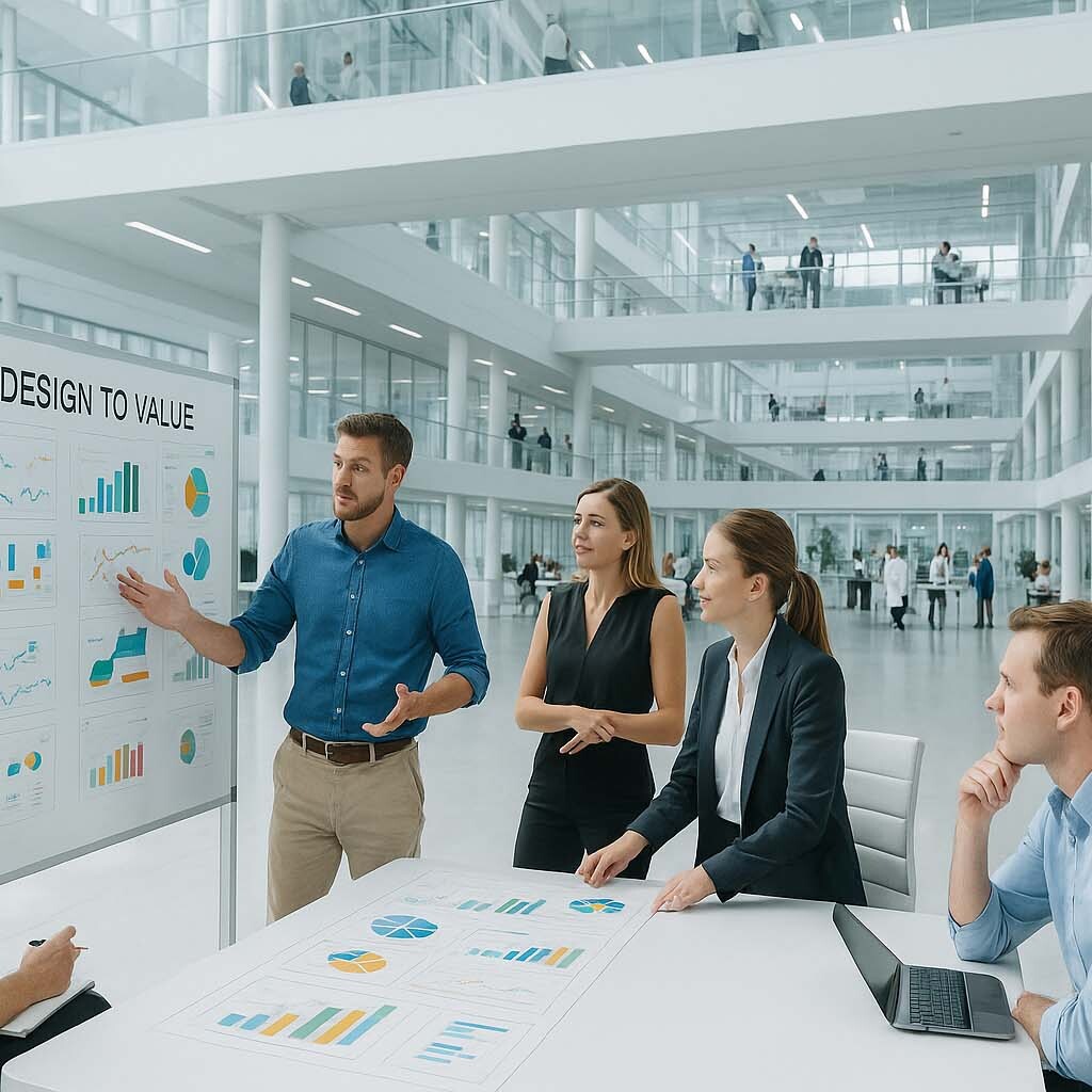 Echipa definind strategia de valoare in cadrul unui Curs de Marketing si Relatii cu Clientii THE SHIFT.